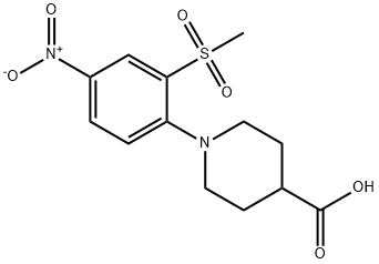 1-[2-(METHYLSULFONYL)-4-NITROPHENYL]PIPERIDINE-4-CARBOXYLIC ACID 结构式