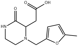 2-(1-((5-甲基呋喃-2-基)甲基)-3-氧代哌嗪-2-基)乙酸 结构式