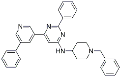 (1-BENZYL-PIPERIDIN-4-YL)-[2-PHENYL-6-(5-PHENYL-PYRIDIN-3-YL)-PYRIMIDIN-4-YL]-AMINE 结构式