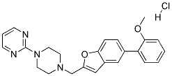 2-(4-([5-(2-METHOXYPHENYL)-1-BENZOFURAN-2-YL]METHYL)PIPERAZIN-1-YL)PYRIMIDINE HYDROCHLORIDE 结构式