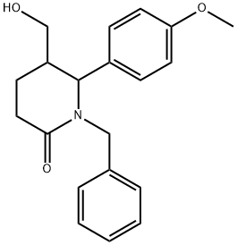 1-BENZYL-5-(HYDROXYMETHYL)-6-(4-METHOXYPHENYL)TETRAHYDRO-2(1H)-PYRIDINONE 结构式