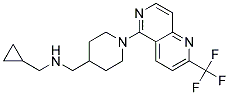 1-CYCLOPROPYL-N-((1-[2-(TRIFLUOROMETHYL)-1,6-NAPHTHYRIDIN-5-YL]PIPERIDIN-4-YL)METHYL)METHANAMINE 结构式