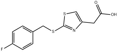 (2-((4-FLUOROBENZYL)THIO)-1,3-THIAZOL-4-YL)ACETIC ACID 结构式