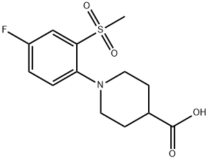 1-(4-氟-2-(甲基磺酰基)苯基)哌啶-4-羧酸 结构式