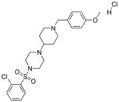 1-[(2-CHLOROPHENYL)SULFONYL]-4-[1-(4-METHOXYBENZYL)PIPERIDIN-4-YL]PIPERAZINE HYDROCHLORIDE 结构式