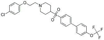 1-[2-(4-CHLOROPHENOXY)ETHYL]-4-([4'-(TRIFLUOROMETHOXY)BIPHENYL-4-YL]SULFONYL)PIPERIDINE 结构式