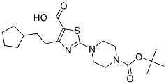 2-(4-Boc-Piperazine-1-Yl)-4-Cyclopentylethyl-5-Thiazolecarboxylic Acid 结构式