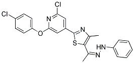 1-{2-[2-chloro-6-(4-chlorophenoxy)-4-pyridyl]-4-methyl-1,3-thiazol-5-yl}ethan-1-one 1-phenylhydrazone 结构式