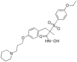 2-(4-ETHOXY-BENZENESULFONYL)-N-HYDROXY-2-METHYL-3-[4-(3-PIPERIDIN-1-YL-PROPOXY)-PHENYL]-PROPIONAMIDE 结构式