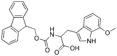 2-{[(9H-fluoren-9-ylmethoxy)carbonyl]amino}-3-(7-methoxy-1H-indol-3-yl)propanoic acid 结构式
