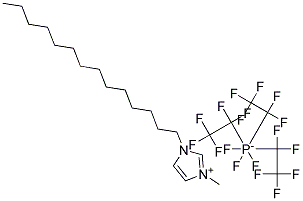 1-TETRADECYL-3-METHYLIMIDAZOLIUM TRIS(PENTAFLUOROETHYL)TRIFLUOROPHOSPHATE 结构式