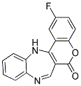 2-FLUORO-13H-5-OXA-8,13-DIAZA-BENZO[5,6]CYCLOHEPTA[1,2-A]NAPHTHALEN-6-ONE 结构式