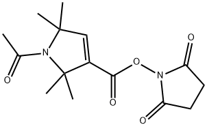 1-ACETYL-2,2,5,5-TETRAMETHYL-3-PYRROLINE-3-CARBOXYLIC ACID, N-HYDROXYSUCCINIMIDE ESTER 结构式