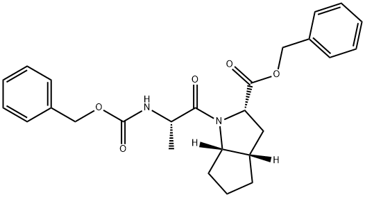 1-(2-BENZYLOXYCARBONYLAMINO-1-OXOPROPYL)OCTAHYDROCYCLOPENTA[B]PYRROLE-2-CARBOXYLIC ACID BENZYL ESTER 结构式