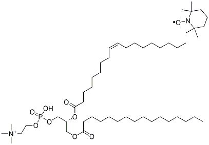 1-PALMITOYL-2-OLEOYL-SN-GLYCERO-3-PHOSPHO(TEMPO)CHOLINE;16:0-18:1 TEMPO PC 结构式