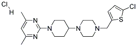 2-(4-(4-[(5-CHLORO-2-THIENYL)METHYL]PIPERAZIN-1-YL)PIPERIDIN-1-YL)-4,6-DIMETHYLPYRIMIDINE HYDROCHLORIDE 结构式