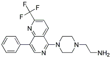 2-(4-[8-PHENYL-2-(TRIFLUOROMETHYL)-1,6-NAPHTHYRIDIN-5-YL]PIPERAZIN-1-YL)ETHANAMINE 结构式