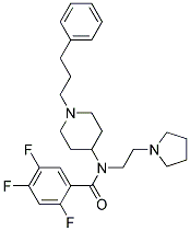 2,4,5-TRIFLUORO-N-[1-(3-PHENYLPROPYL)PIPERIDIN-4-YL]-N-(2-PYRROLIDIN-1-YLETHYL)BENZAMIDE 结构式