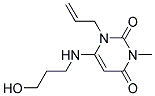1-ALLYL-6-[(3-HYDROXYPROPYL)AMINO]-3-METHYLPYRIMIDINE-2,4(1H,3H)-DIONE 结构式