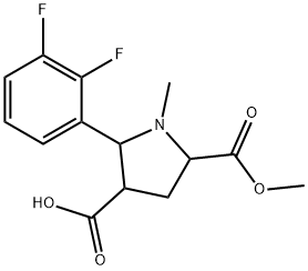 2-(2,3-DIFLUOROPHENYL)-5-(METHOXYCARBONYL)-1-METHYL-3-PYRROLIDINECARBOXYLIC ACID 结构式
