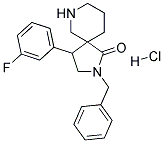 2-BENZYL-4-(3-FLUOROPHENYL)-2,7-DIAZASPIRO[4.5]DECAN-1-ONE HYDROCHLORIDE 结构式