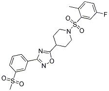 1-[(5-FLUORO-2-METHYLPHENYL)SULFONYL]-4-(3-[3-(METHYLSULFONYL)PHENYL]-1,2,4-OXADIAZOL-5-YL)PIPERIDINE 结构式