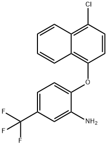 2-[(4-CHLORO-1-NAPHTHYL)OXY]-5-(TRIFLUOROMETHYL)-PHENYLAMINE 结构式