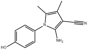 2-氨基-1-(4-羟基苯基)-4,5-二甲基-1H-吡咯-3-腈 结构式