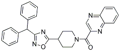 2-((4-[3-(DIPHENYLMETHYL)-1,2,4-OXADIAZOL-5-YL]PIPERIDIN-1-YL)CARBONYL)QUINOXALINE 结构式