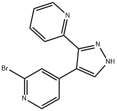 2-溴-4-[3-(2-吡啶)-1H-吡唑-4-基]吡啶 结构式