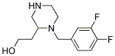 2-[1-(3,4-DIFLUORO-BENZYL)-PIPERAZIN-2-YL]-ETHANOL 结构式