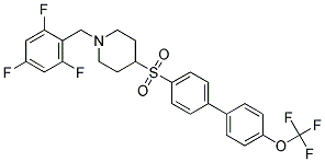 1-(2,4,6-TRIFLUOROBENZYL)-4-([4'-(TRIFLUOROMETHOXY)BIPHENYL-4-YL]SULFONYL)PIPERIDINE 结构式