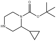 2-CYCLOPROPYL-PIPERAZINE-1-CARBOXYLIC ACID TERT-BUTYL ESTER 结构式