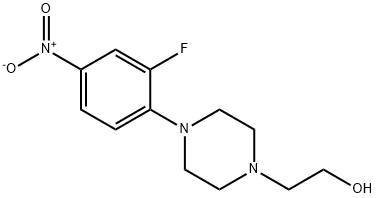 2-[4-(2-FLUORO-4-NITROPHENYL)PIPERAZIN-1-YL]ETHANOL 结构式