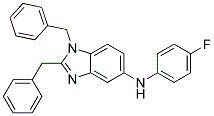 (1,2-DIBENZYL-1H-BENZOIMIDAZOL-5-YL)-(4-FLUORO-PHENYL)-AMINE 结构式