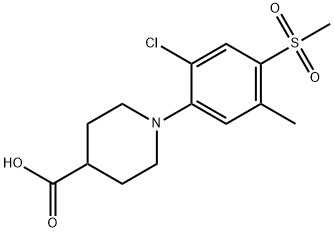 1-(2-氯-5-甲基-4-(甲基磺酰基)苯基)哌啶-4-羧酸 结构式
