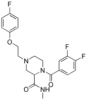 1-(3,4-DIFLUOROBENZOYL)-4-[2-(4-FLUOROPHENOXY)ETHYL]-N-METHYLPIPERAZINE-2-CARBOXAMIDE 结构式