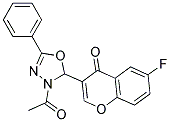 3-(3-ACETYL-5-PHENYL-2,3-DIHYDRO-[1,3,4]OXADIAZOL-2-YL)-6-FLUORO-CHROMEN-4-ONE 结构式