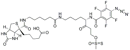 2-[N2-(4-AZIDO-2,3,5,6-TETRAFLUOROBENZOYL)-N6-(6 -BIOTINAMIDOCAPROYL)-L-LYSINYL]ETHYL METHANETHIOSULFONATE 结构式