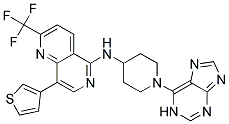 N-[1-(1H-Purin-6-yl)piperidin-4-yl]-8-(3-thienyl)-2-(trifluoromethyl)-1,6-naphthyridin-5-amine 结构式
