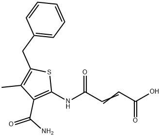 3-(5-BENZYL-3-CARBAMOYL-4-METHYL-THIOPHEN-2-YLCARBAMOYL)-ACRYLIC ACID 结构式