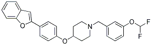 4-[4-(1-Benzofuran-2-yl)phenoxy]-1-[3-(difluoromethoxy)benzyl]piperidine 结构式