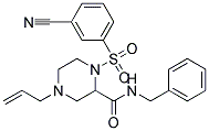 4-ALLYL-N-BENZYL-1-[(3-CYANOPHENYL)SULFONYL]PIPERAZINE-2-CARBOXAMIDE 结构式