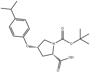 (2S,4S)-1-(TERT-BUTOXYCARBONYL)-4-(4-ISOPROPYL-PHENOXY)-2-PYRROLIDINECARBOXYLIC ACID 结构式