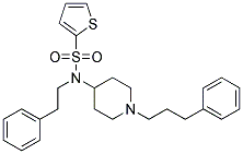 N-(2-PHENYLETHYL)-N-[1-(3-PHENYLPROPYL)PIPERIDIN-4-YL]THIOPHENE-2-SULFONAMIDE 结构式