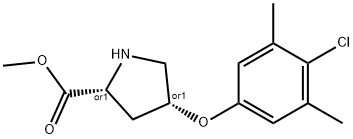 METHYL (2S,4S)-4-(4-CHLORO-3,5-DIMETHYLPHENOXY)-2-PYRROLIDINECARBOXYLATE 结构式