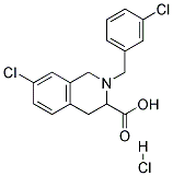 7-CHLORO-2-(3-CHLORO-BENZYL)-1,2,3,4-TETRAHYDRO-ISOQUINOLINE-3-CARBOXYLIC ACID HYDROCHLORIDE 结构式