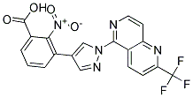 2-NITRO-3-(1-[2-(TRIFLUOROMETHYL)-1,6-NAPHTHYRIDIN-5-YL]-1H-PYRAZOL-4-YL)BENZOIC ACID 结构式