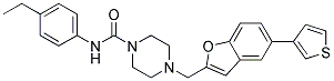 N-(4-ETHYLPHENYL)-4-([5-(3-THIENYL)-1-BENZOFURAN-2-YL]METHYL)PIPERAZINE-1-CARBOXAMIDE 结构式