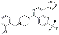 5-[4-(2-METHOXYBENZYL)PIPERAZIN-1-YL]-8-(3-THIENYL)-2-(TRIFLUOROMETHYL)-1,6-NAPHTHYRIDINE 结构式